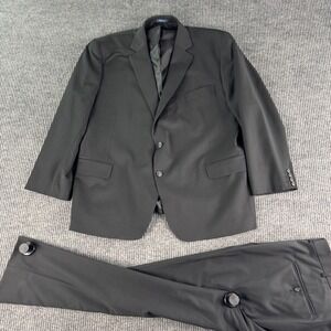 Stafford Suit 48S Black Wool Classic Premium Travel Stretch Pants Set 40x29